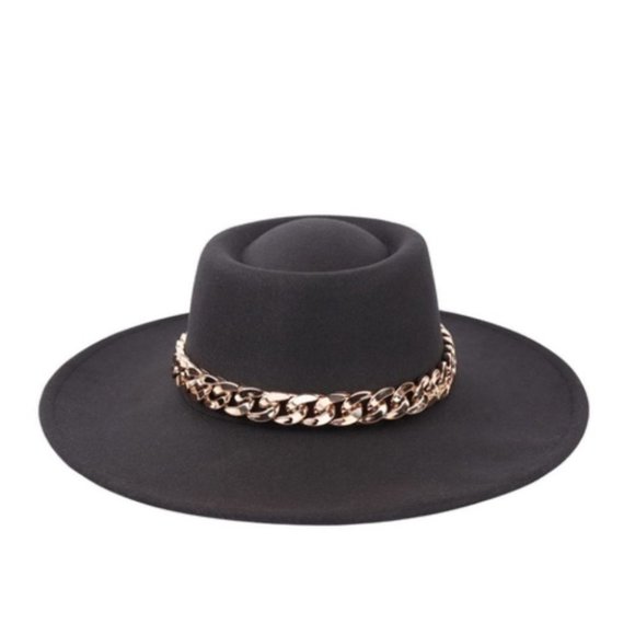 Chain Detailed Fall Winter Hat - black ( more colors available - Picture 2 of 3